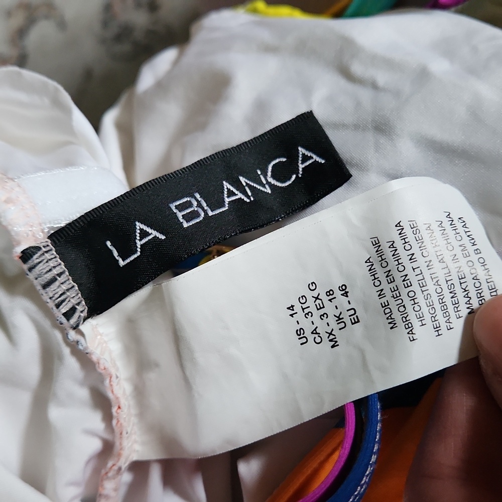 La Blanca Multicolor One Piece Swimsuit Size 14 - Picture 5 of 5